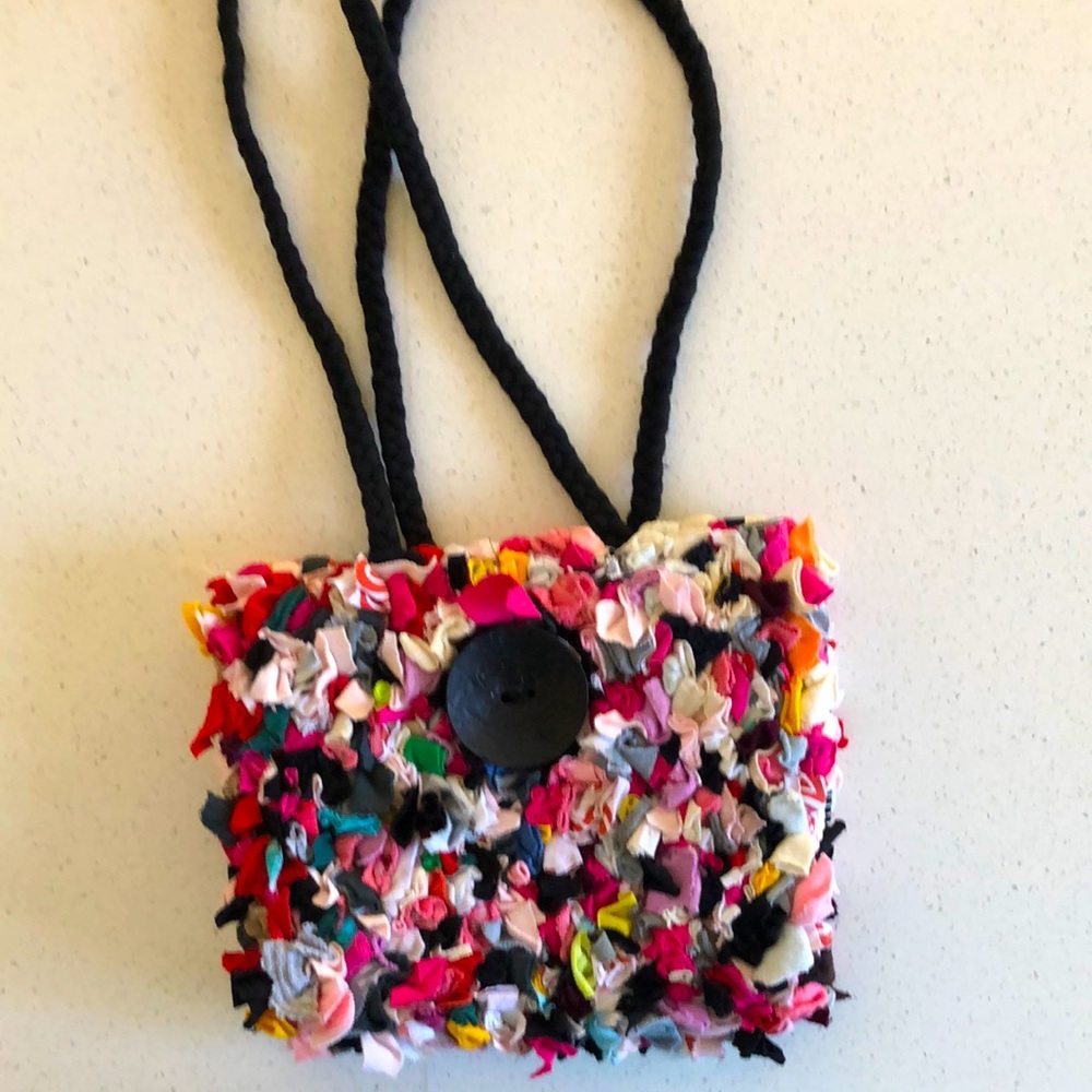 Colorful ruffly purse